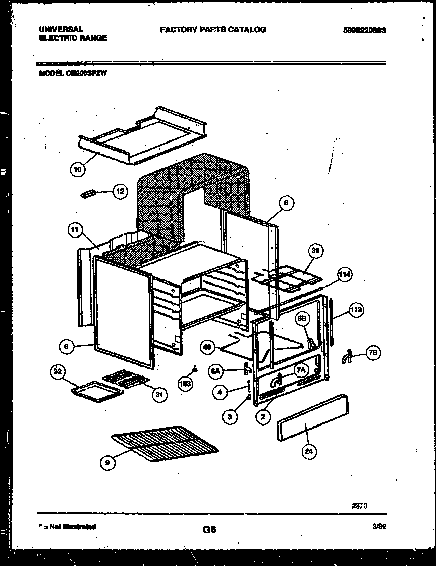 Frigidaire CE200SP2D0 body parts diagram