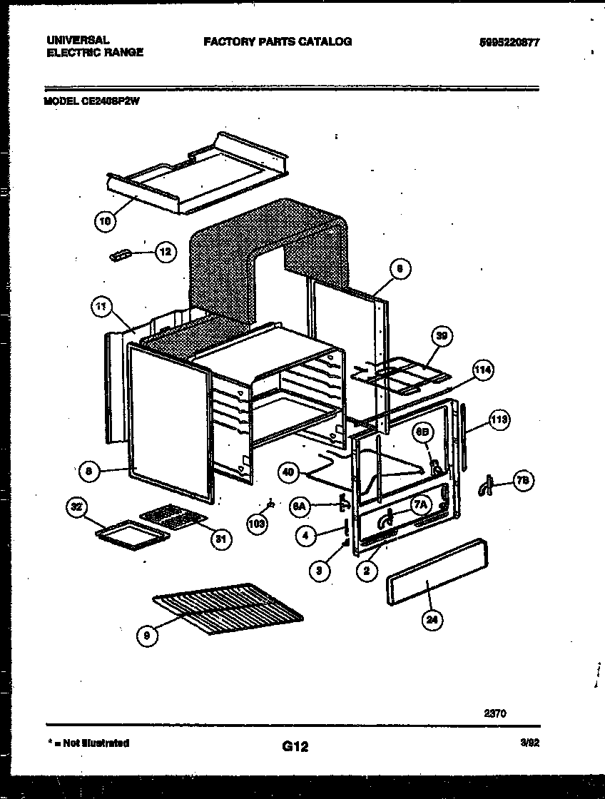 Frigidaire CE240SP2W0 body parts diagram