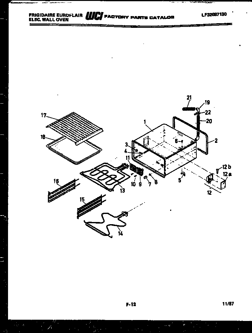 Frigidaire RGCF97ED body parts diagram