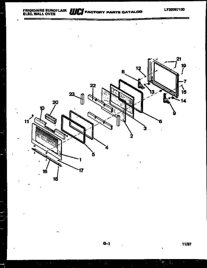 Frigidaire RGCF97ED door parts diagram