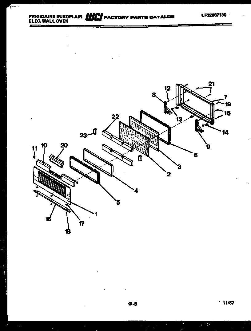 Frigidaire RGCF97ED door parts diagram