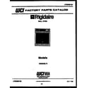 Frigidaire REG94BLB0 cover page- text only diagram