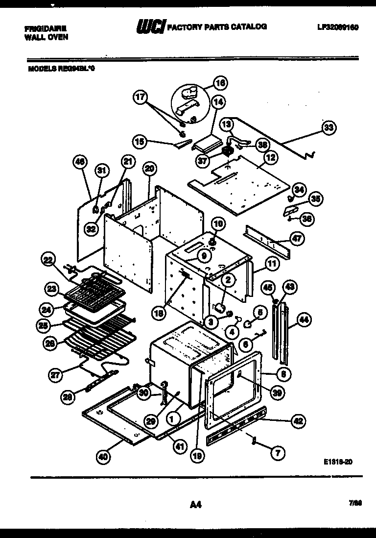 Frigidaire REG94BLB0 body parts diagram