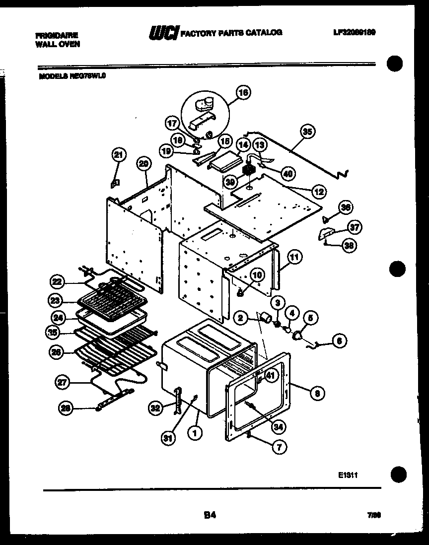 Frigidaire REG78WLB0 body parts diagram