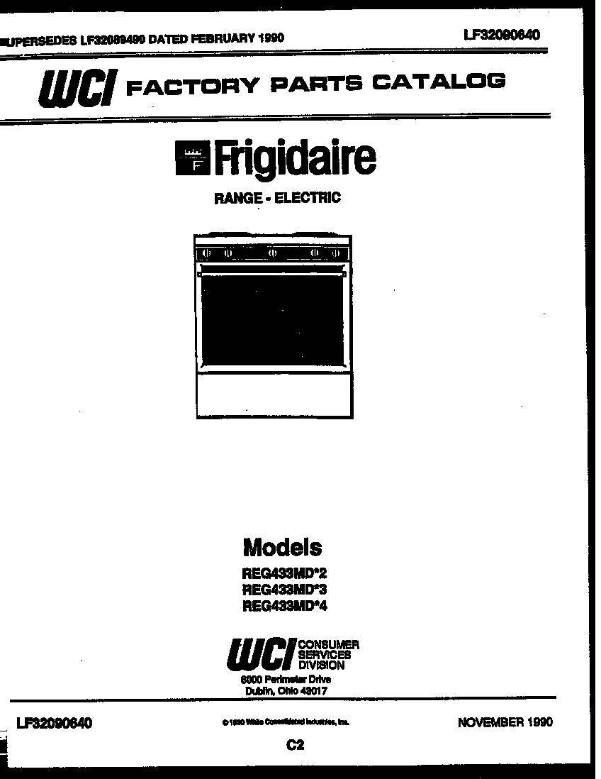 Frigidaire REG433MDW4 cover diagram