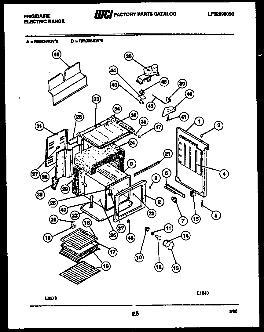 Frigidaire REG36AF6 body parts diagram
