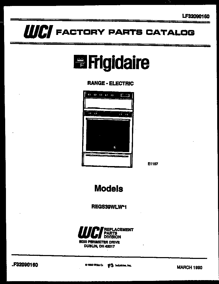 Frigidaire REGS39WLL1 cover diagram