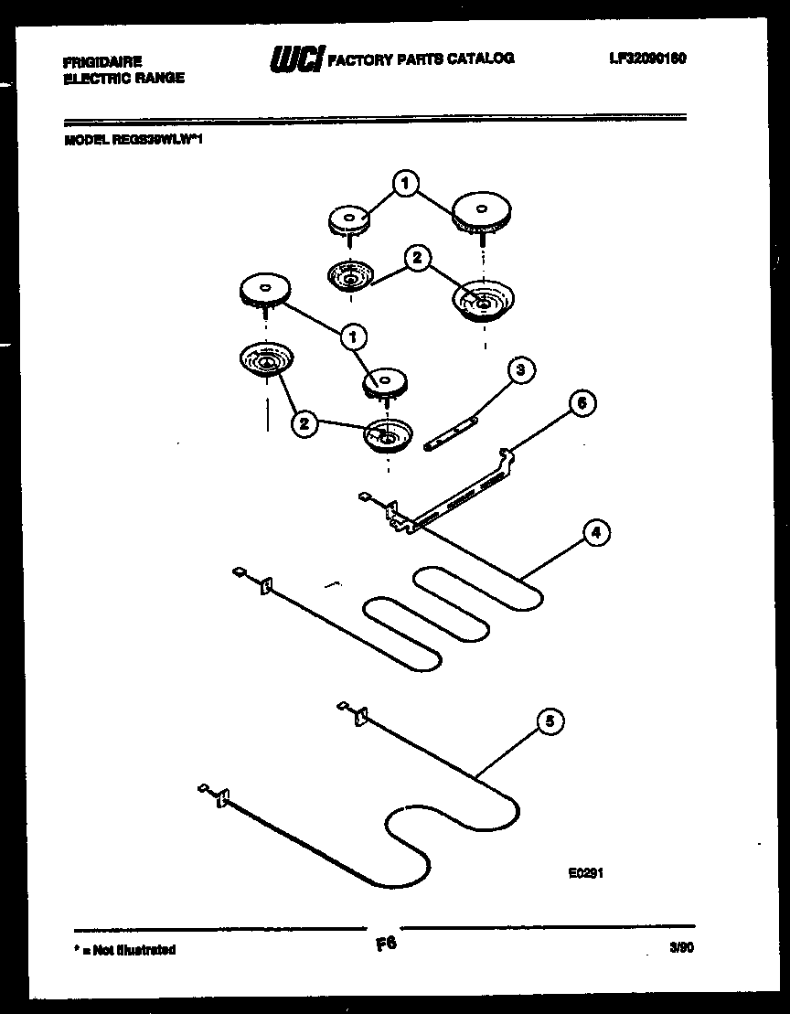 Frigidaire REGS39WLL1 broiler parts diagram