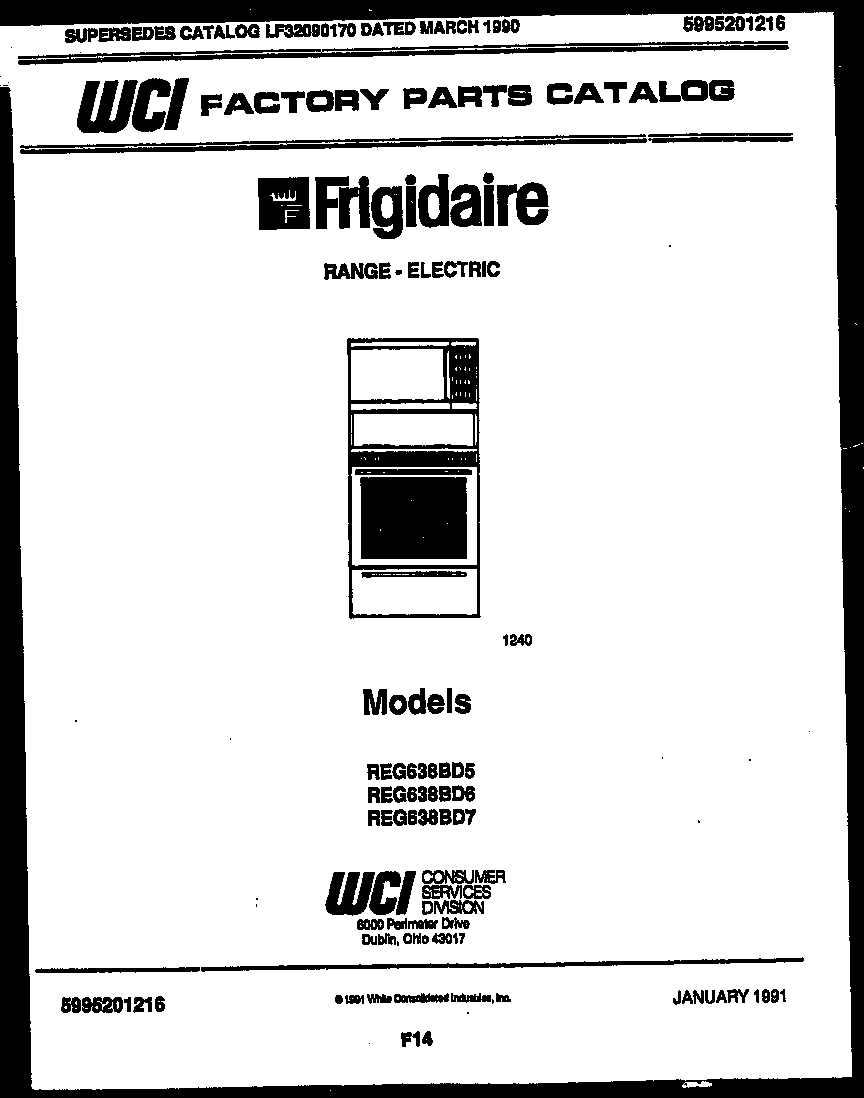 Frigidaire REG638BDW7 cover diagram