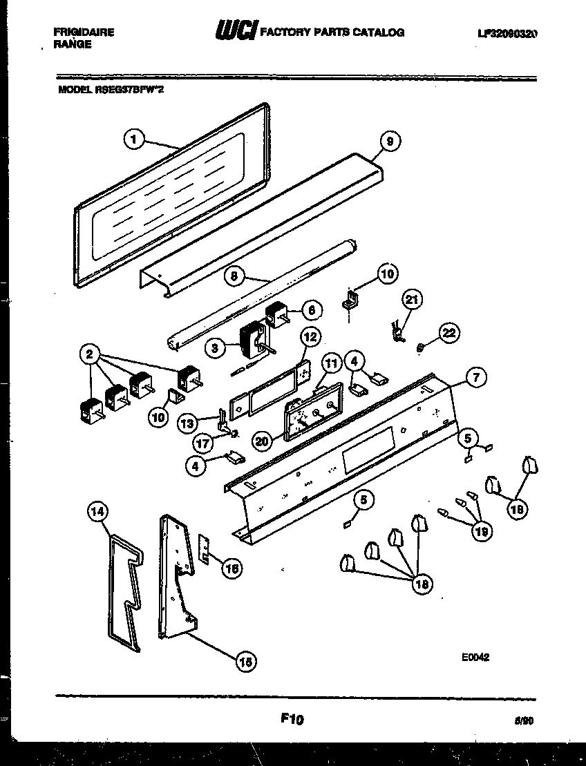 Frigidaire RSEG37BFW2 backguard diagram