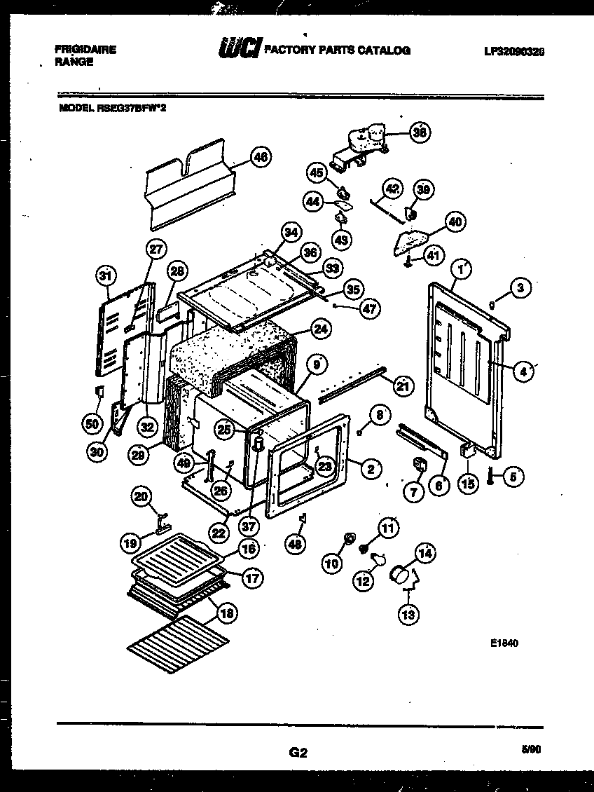 Frigidaire RSEG37BFW2 body parts diagram