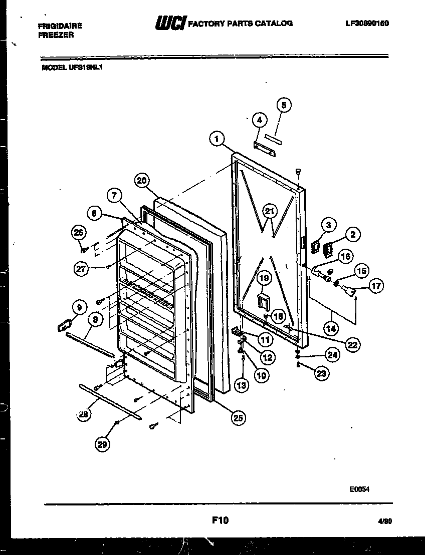 Frigidaire UFS19NL1 door parts diagram