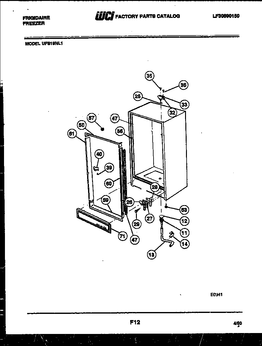 Frigidaire UFS19NL1 cabinet parts diagram