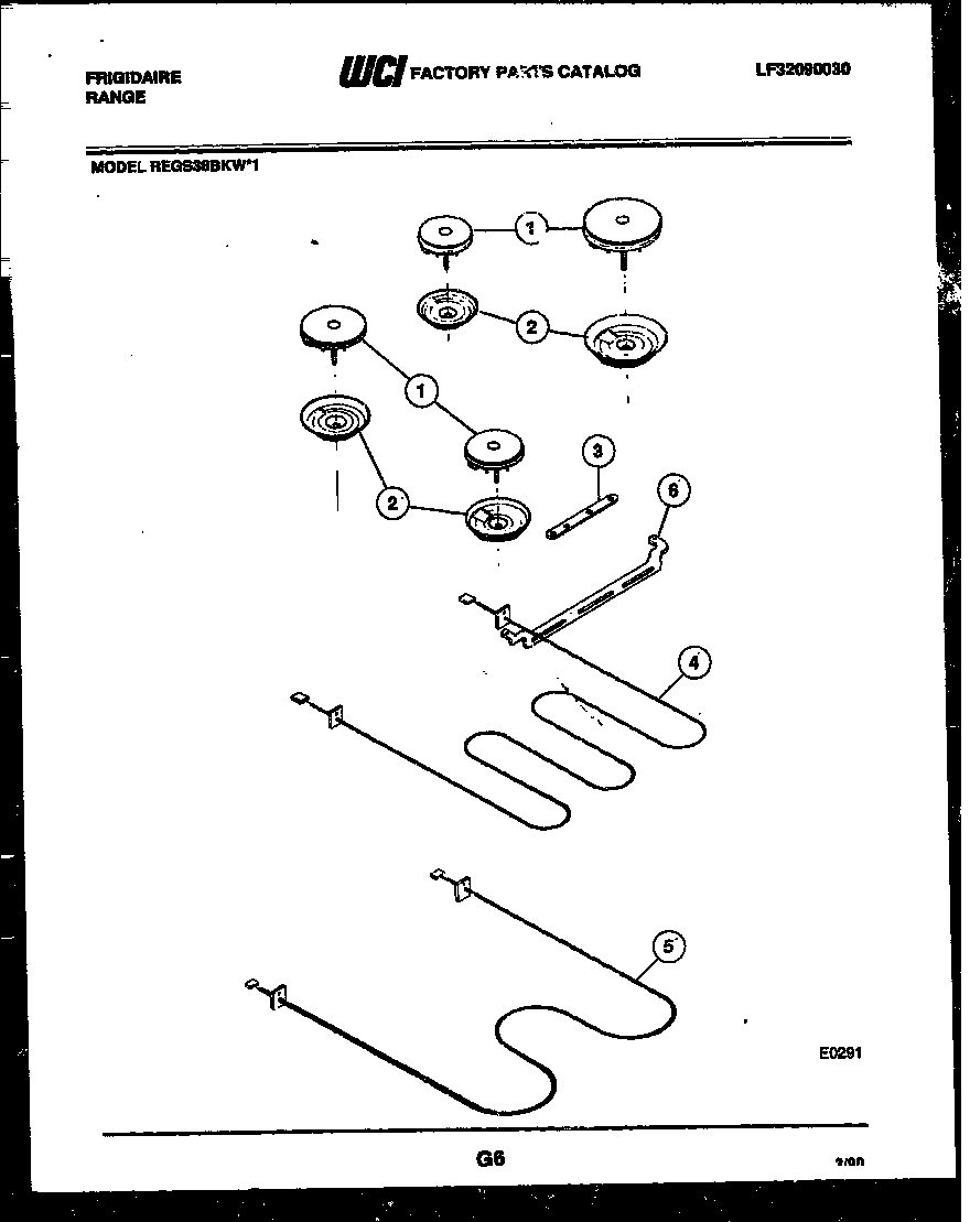 Frigidaire REGS38BKW1 broiler parts diagram