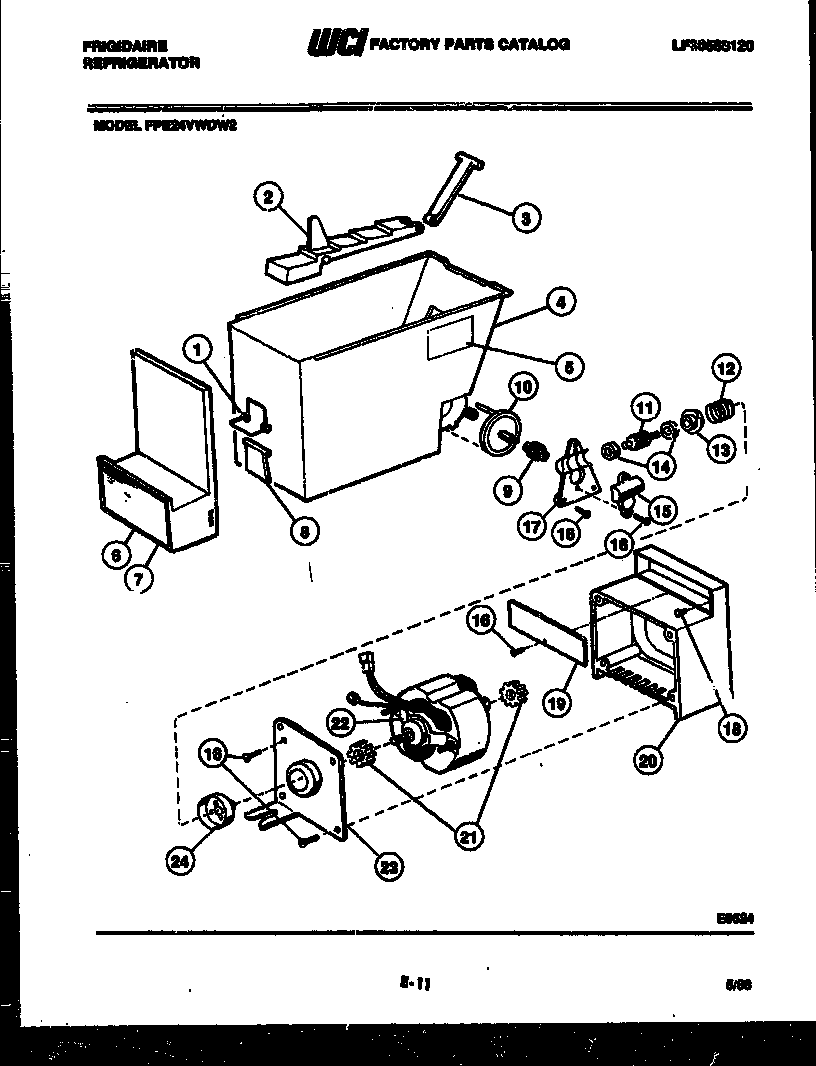 Frigidaire FPE24VWDF2 ice dispenser diagram