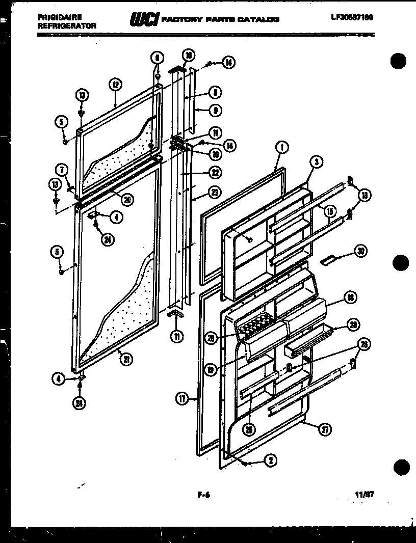 Frigidaire FPE21TCH1 door parts diagram