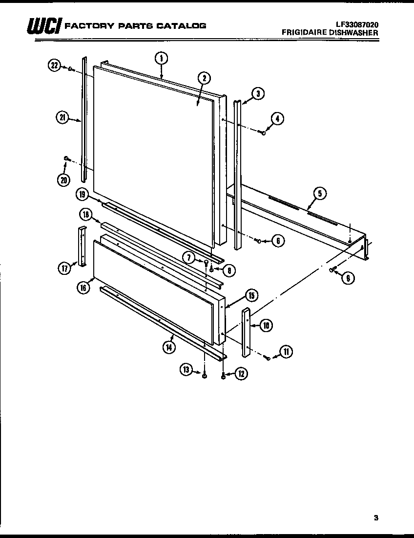 Frigidaire DW5500CDW2 door parts diagram