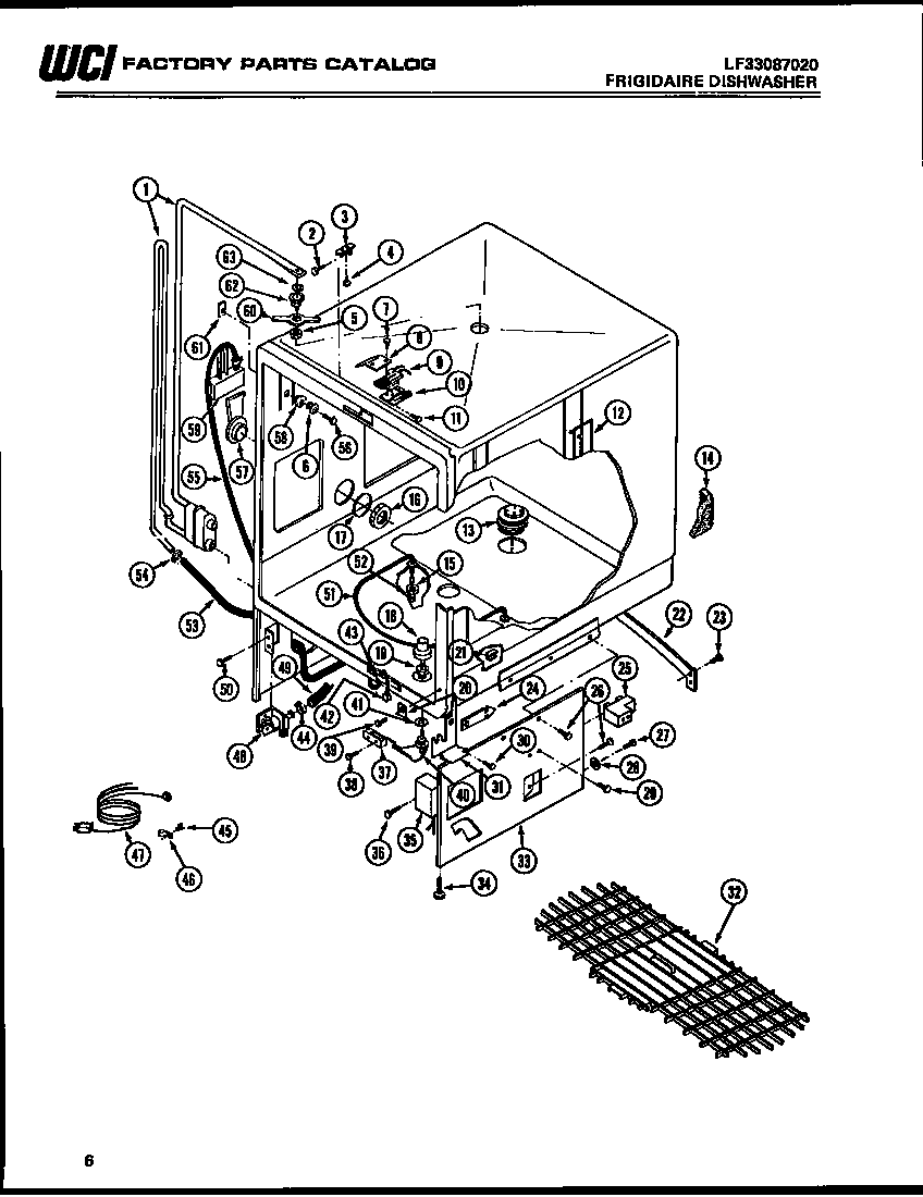 Frigidaire DW5500CDW2 tub parts diagram