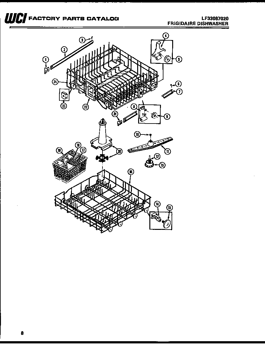 Frigidaire DW5500CDW2 racks and trays diagram