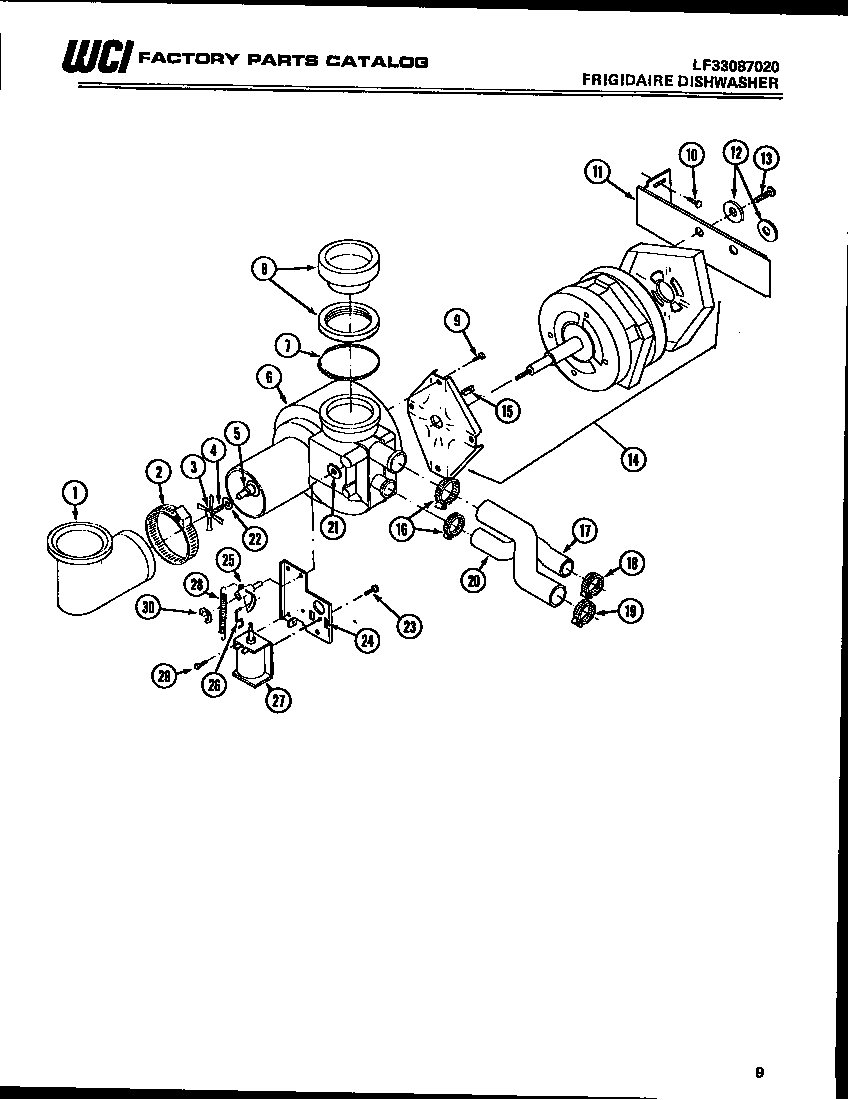 Frigidaire DW5500CDW2 motor pump parts diagram