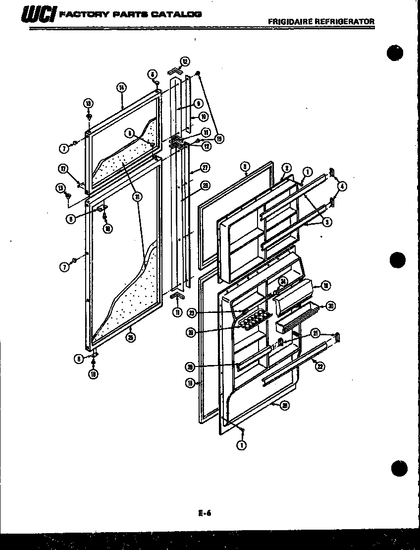 Frigidaire FPES21TDH0 door parts diagram