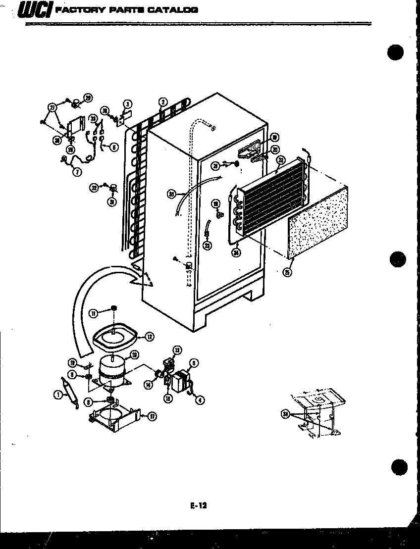 Frigidaire FPES21TDH0 system and automatic defrost parts diagram