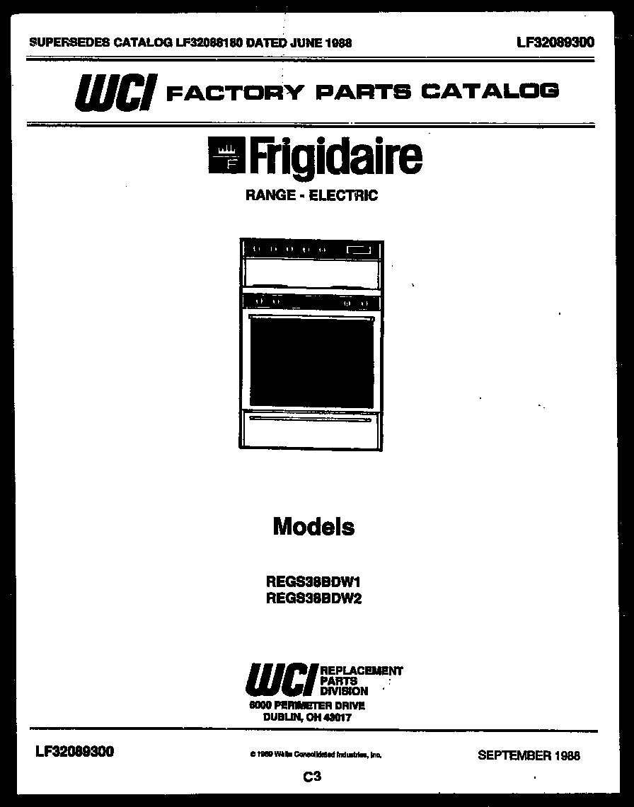 Frigidaire REGS38BDW1 cover diagram