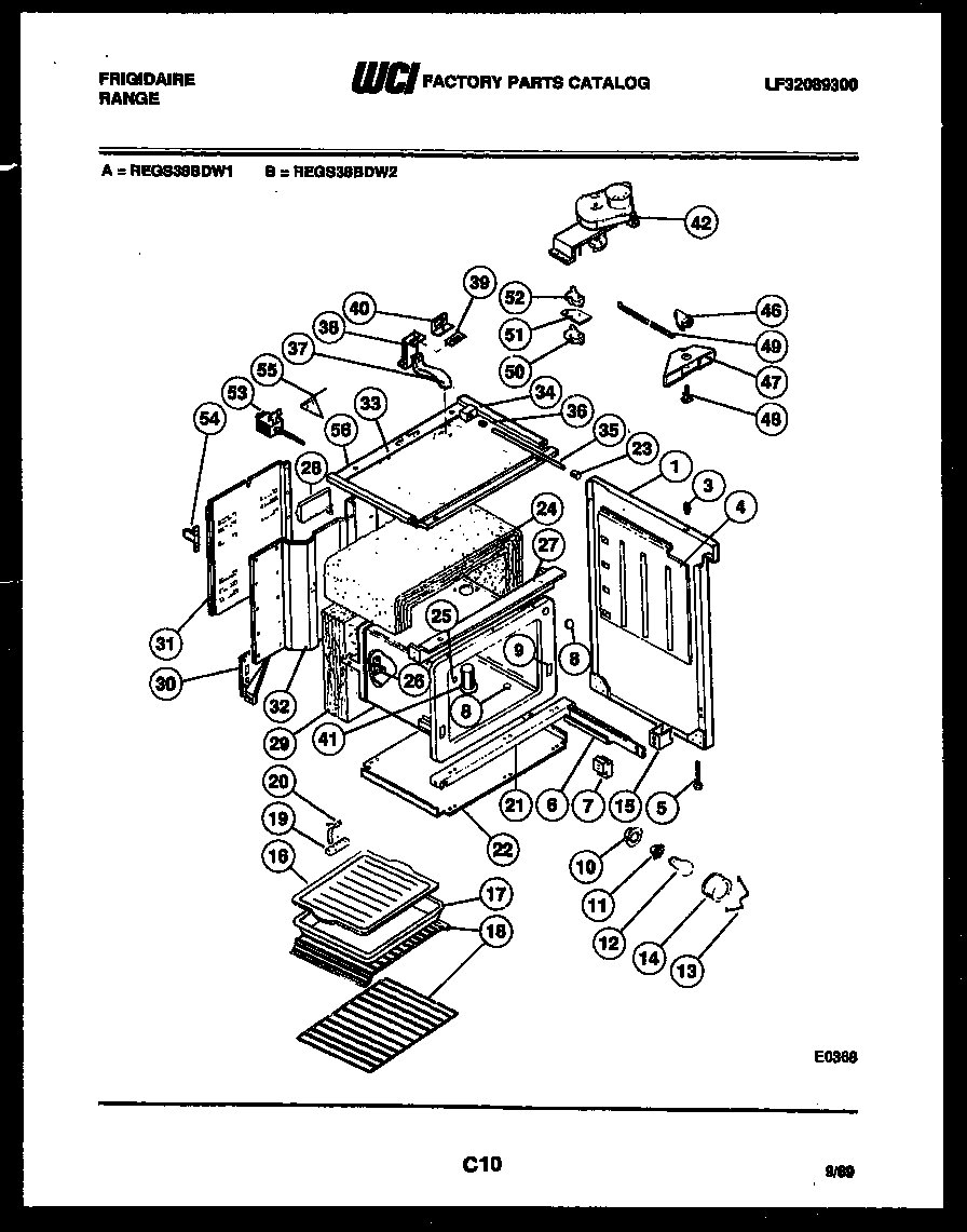 Frigidaire REGS38BDW1 body parts diagram