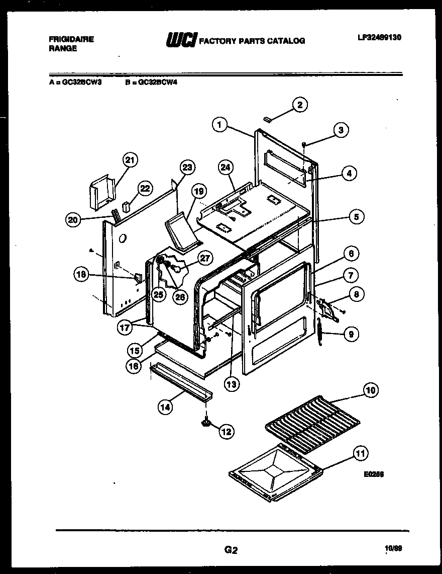 Frigidaire GC32BCL4 body parts diagram