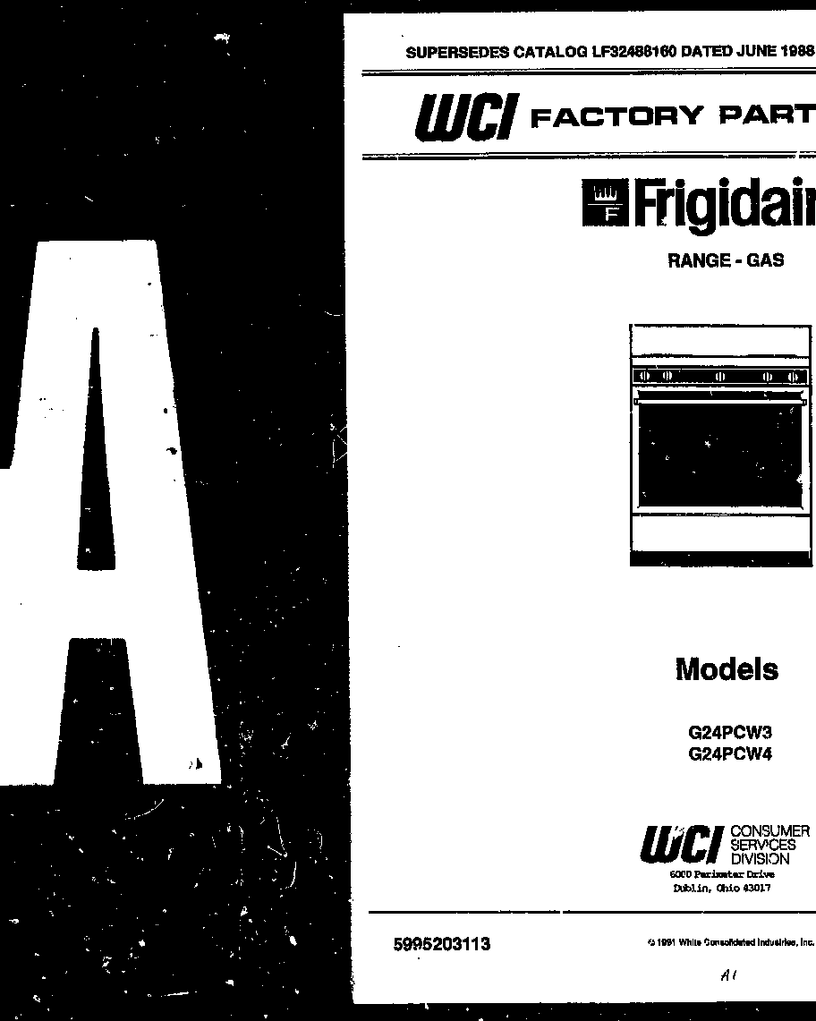 Frigidaire G24PCW3 cover page diagram