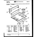 Frigidaire G24PCW4 backguard and cooktop parts diagram