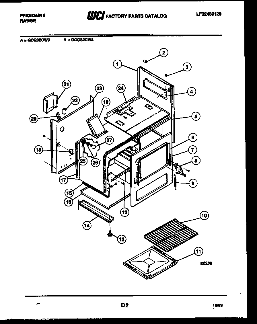 Frigidaire GCG32CL4 body parts diagram