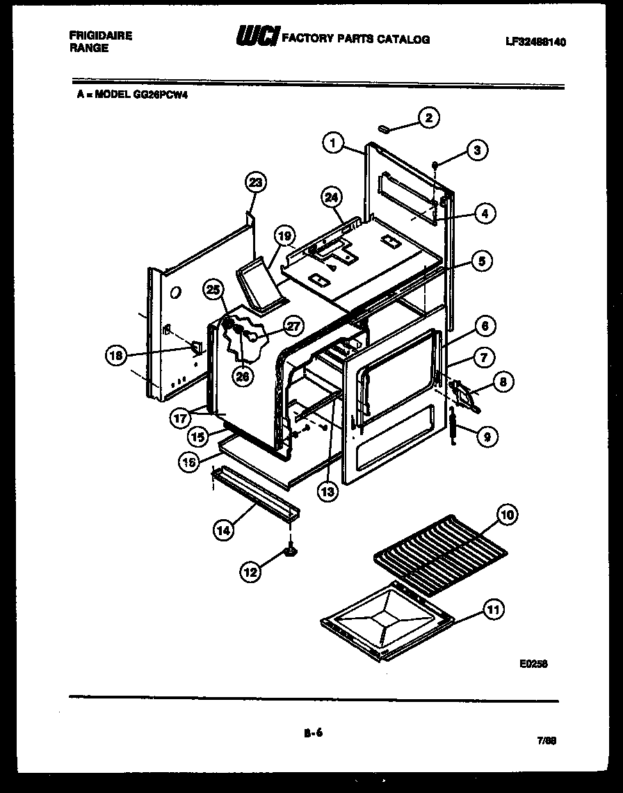 Frigidaire GG26PCW4 body parts diagram