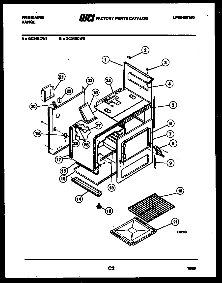 Frigidaire GC34BCW5 body parts diagram