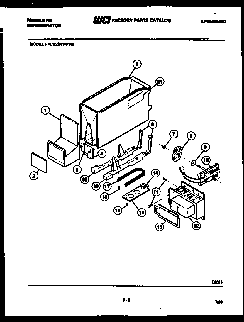 Frigidaire FPCE22VWFF0 ice dispenser diagram