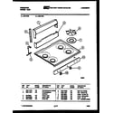 Frigidaire G21CW2 backguard and cooktop parts diagram