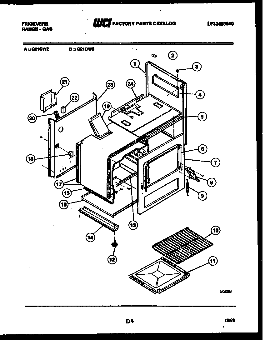 Frigidaire G21CW2 body parts diagram