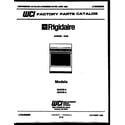 Frigidaire G24CL3 cover page diagram
