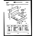 Frigidaire G24CL3 backguard and cooktop parts diagram