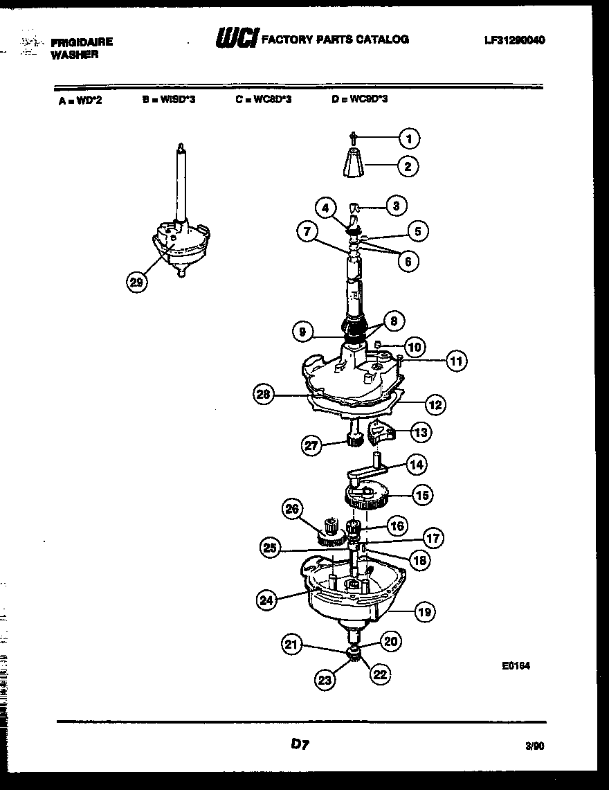 Frigidaire WC8DH3 transmission parts diagram