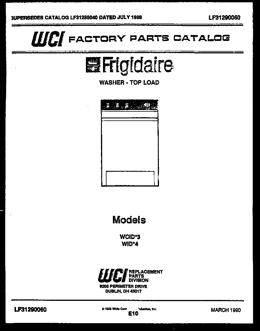 Frigidaire WIDW4 null diagram