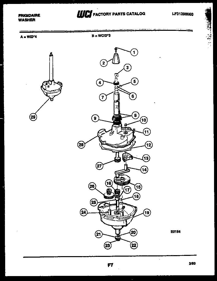 Frigidaire WIDW4 transmission parts diagram