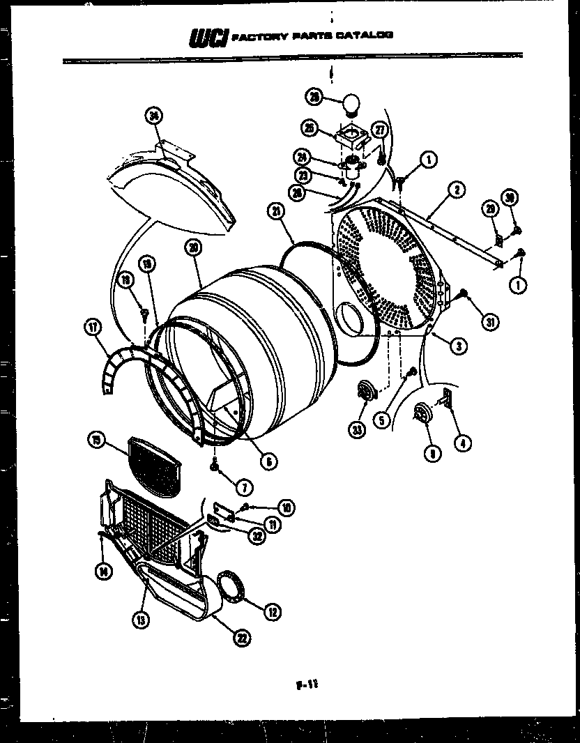 Frigidaire DGIDW1 drum parts diagram