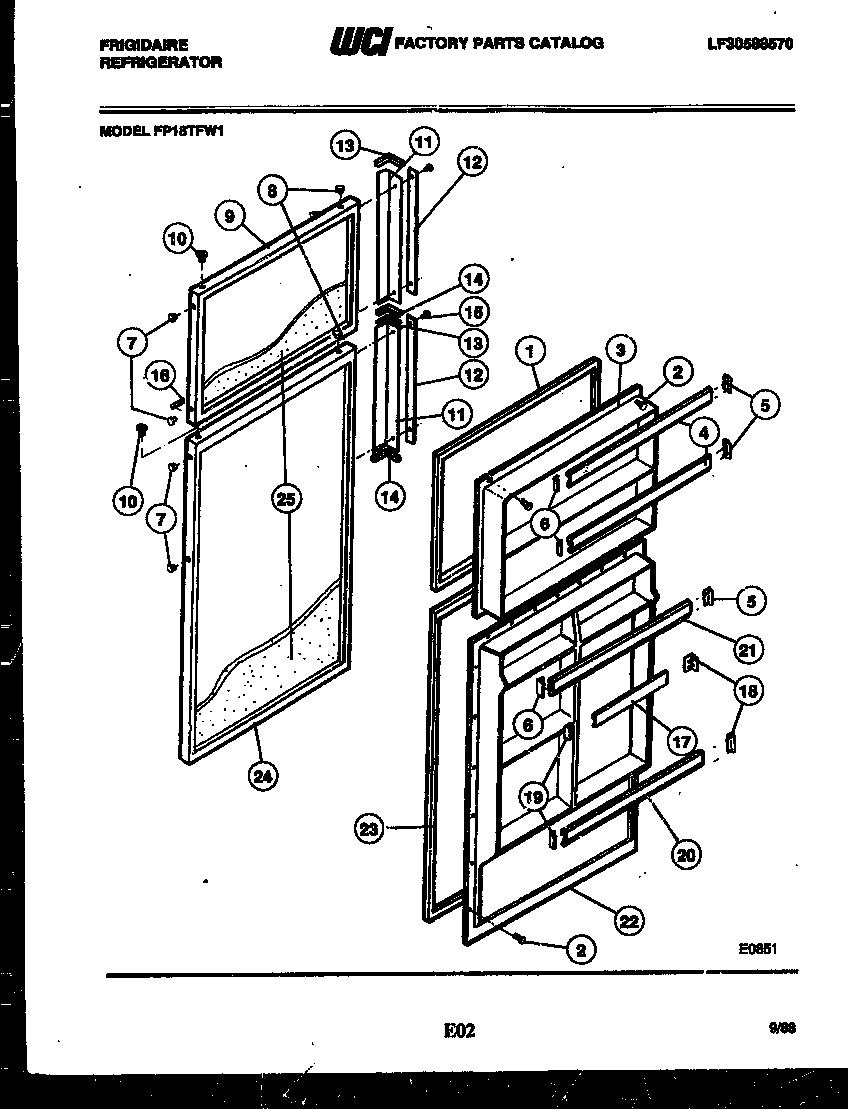 Frigidaire FP18TFL1 door parts diagram