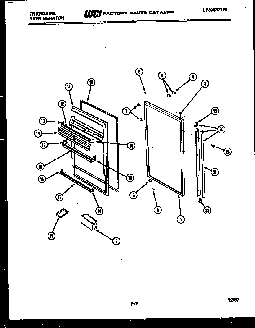 Frigidaire FPIM18ML4 door parts diagram