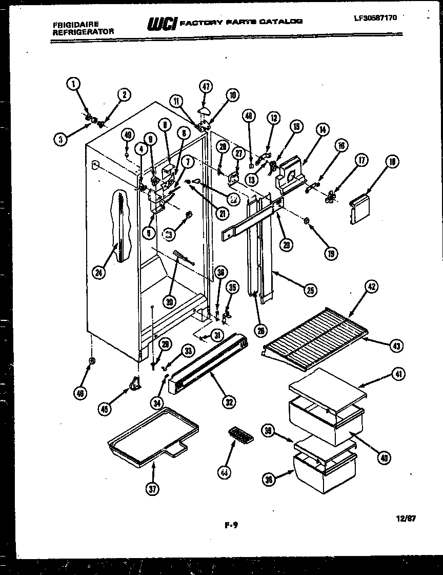 Frigidaire FPIM18ML4 cabinet parts diagram