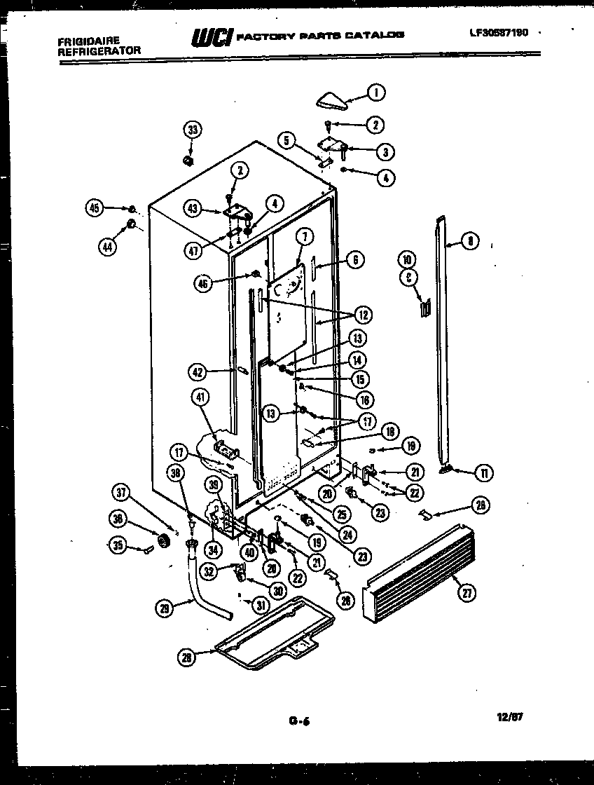 Frigidaire FPCI19VMW2 cabinet parts diagram
