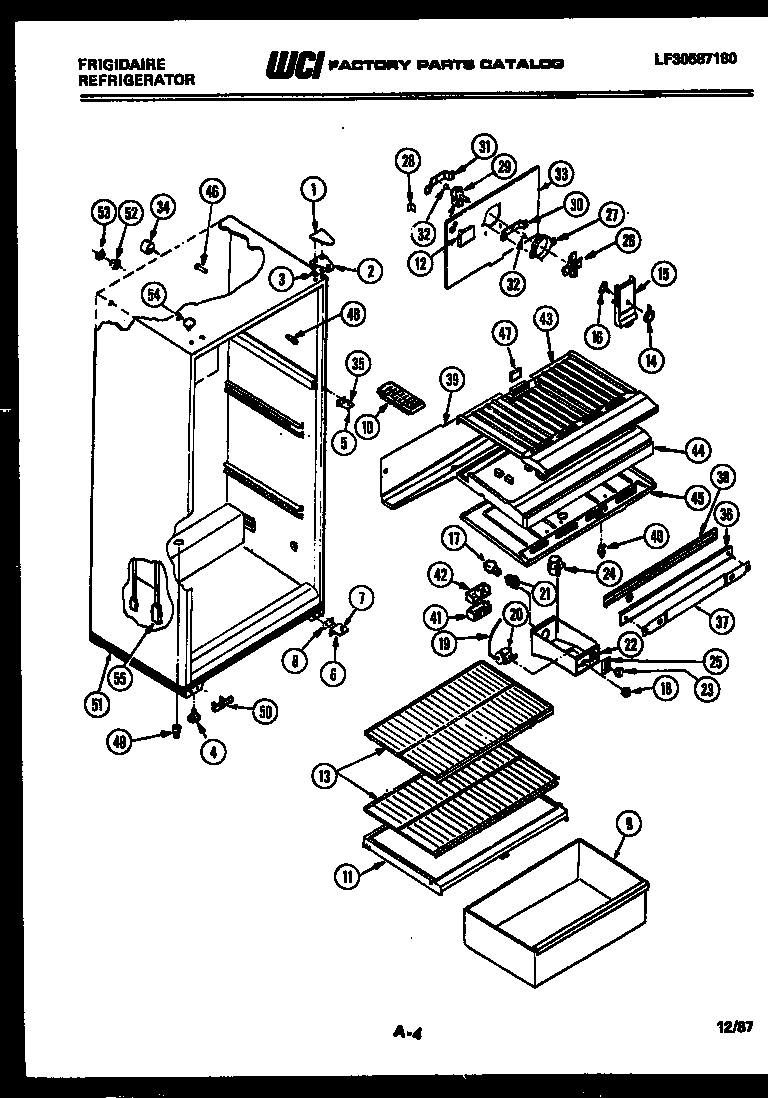 Frigidaire FPDA14TMF3 cabinet parts diagram