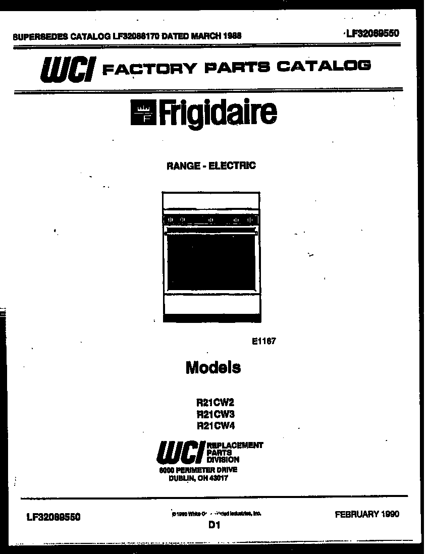 Frigidaire R21CW2 cover diagram