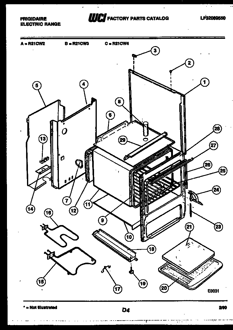 Frigidaire R21CW2 body parts diagram